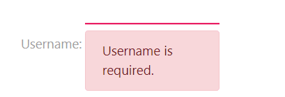 Username field being empty and touched triggers the required validator