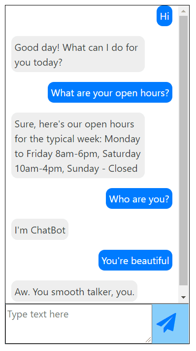 Chatbot in action!