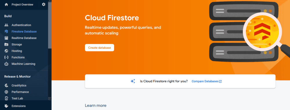 Firebase Firestore
Database