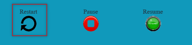 Figure 8: The restart button on display