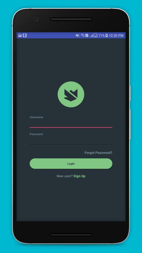Login page for a sample Android application
